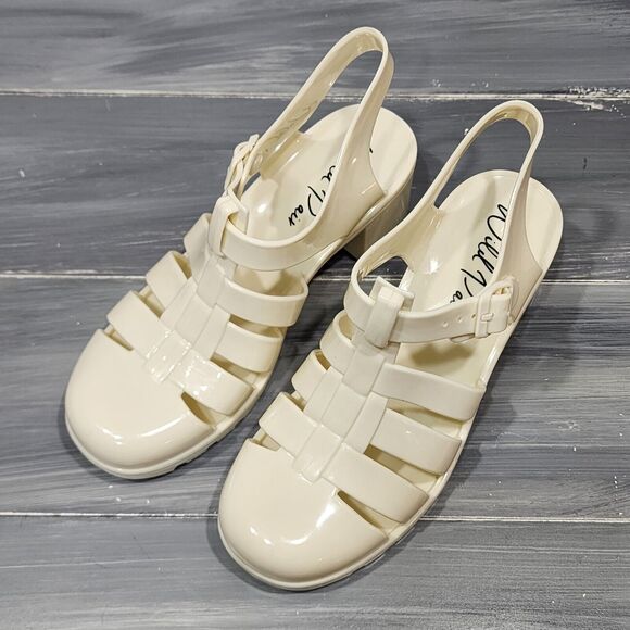 Wild Pair Beirut Fisherman Sandals Jelly Sandals Ivory 10 M Heeled Sandals - Picture 2 of 12